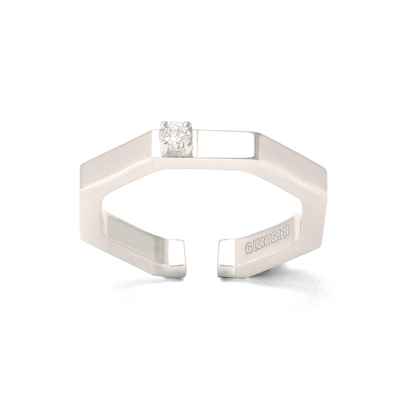 ÉLAN SINGLE DIAMOND RING SILVER
