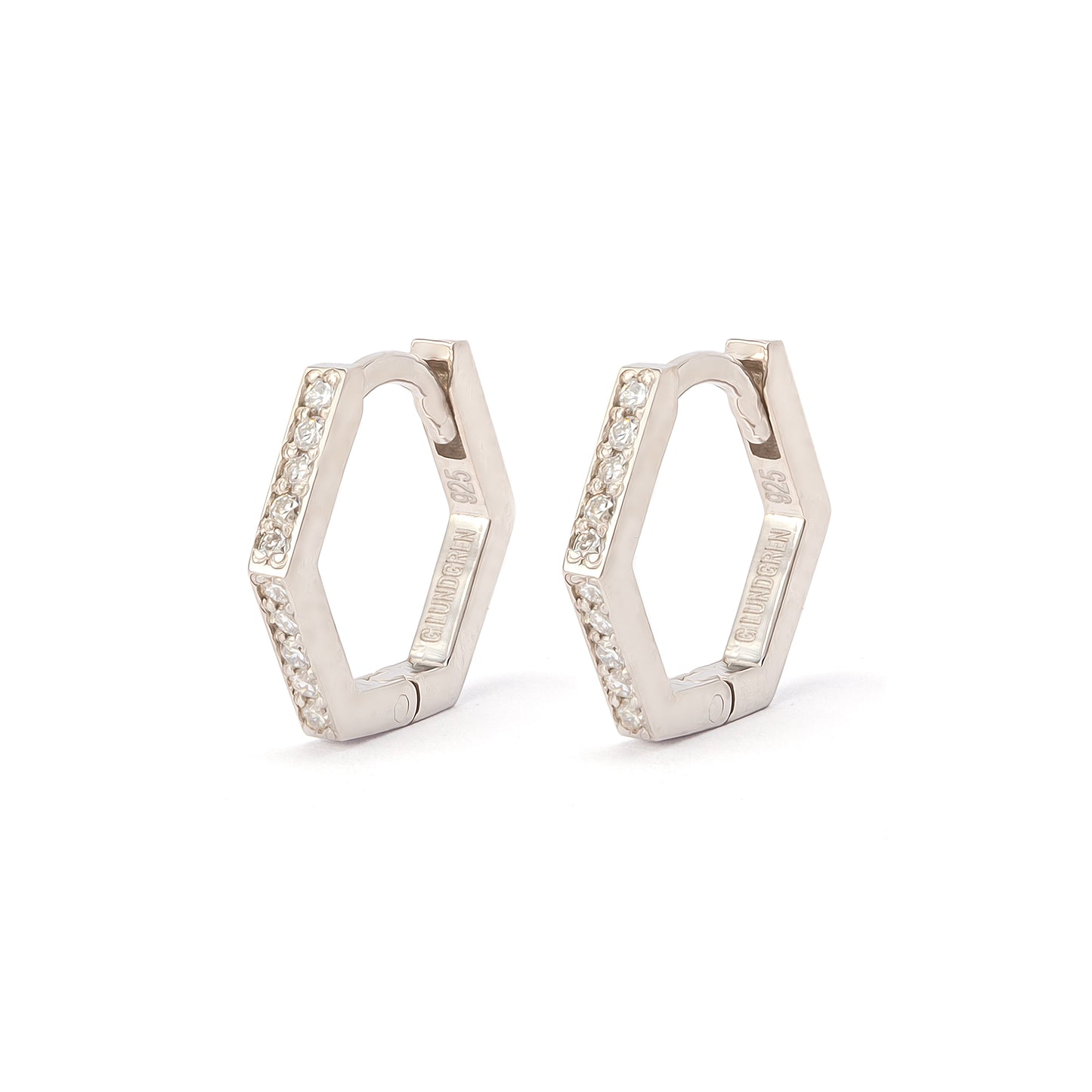 ÉLAN PAVÈ DIAMOND EARRINGS SILVER