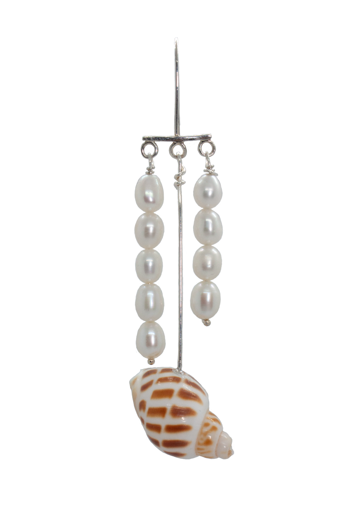 BALANCING ACT SHELL EARRING