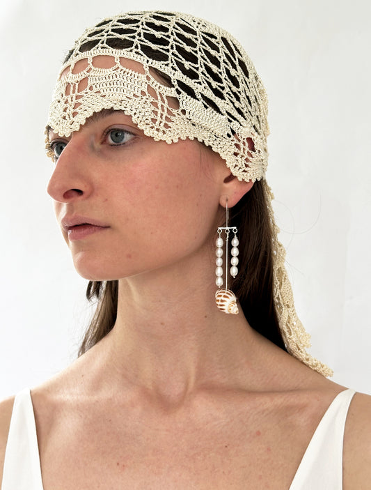 BALANCING ACT SHELL EARRING